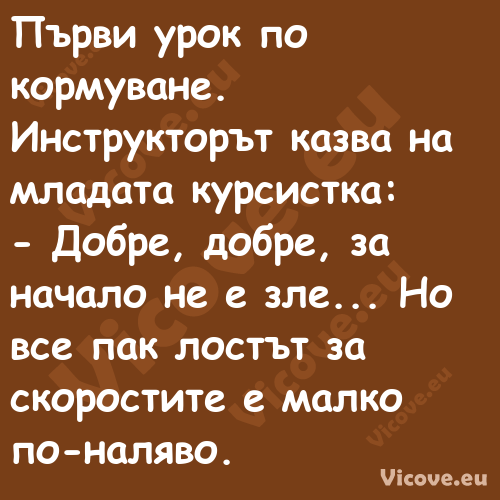 Първи урок по кормуване. Инстру...