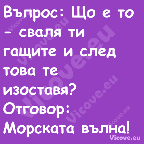 Въпрос: Що е то сваля ти гащи...