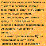 Учителката нарисувала банан на дъската