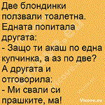 Две блондинки ползвали тоалетна