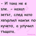  И така не е зле. казал зетъ...