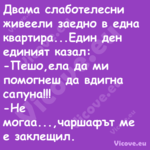Двама слаботелесни живеели заед...